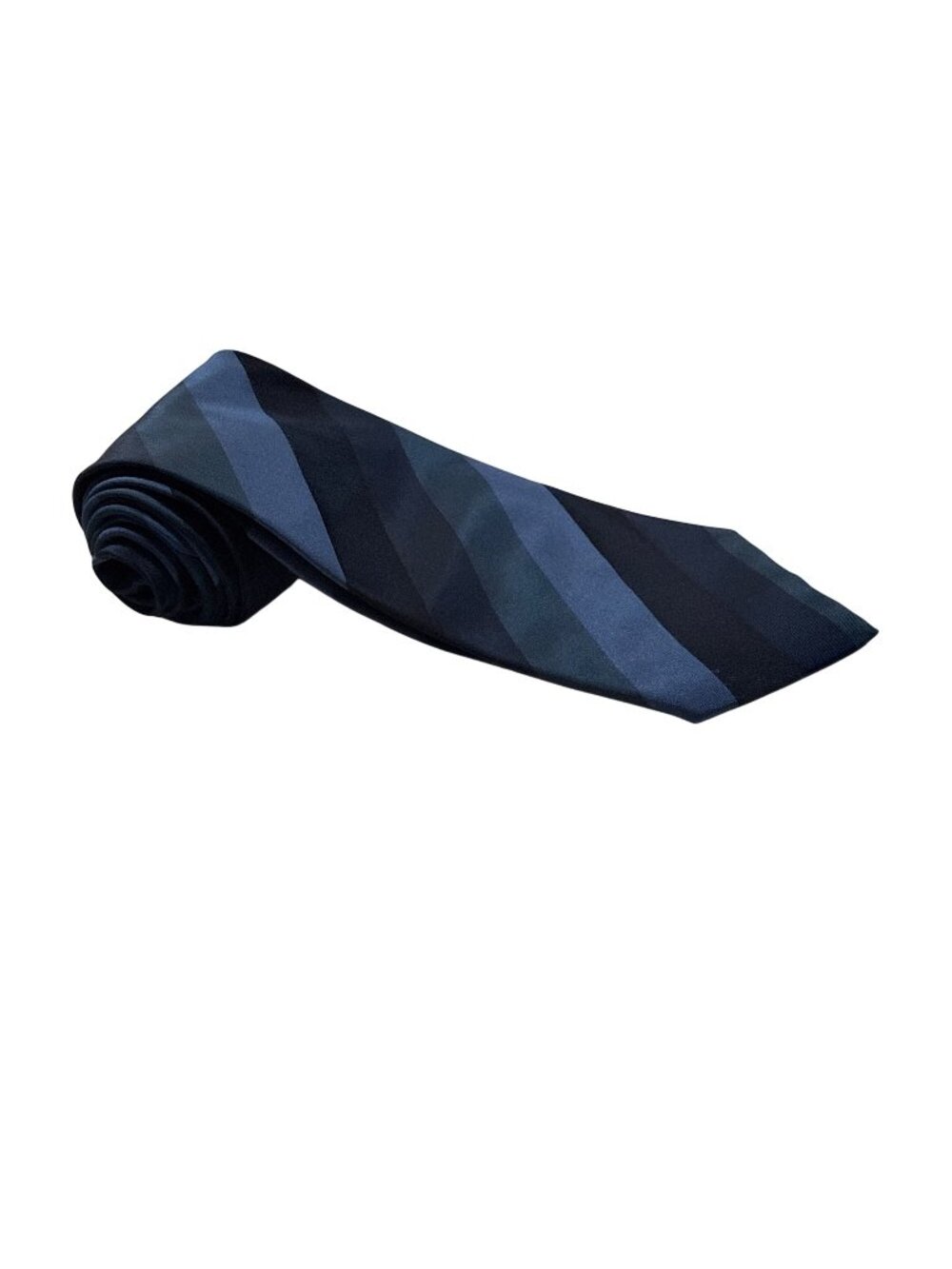 Vintage Gucci Striped Silk Tie Navy & Blue Made In Italy 56" Long (D1122)